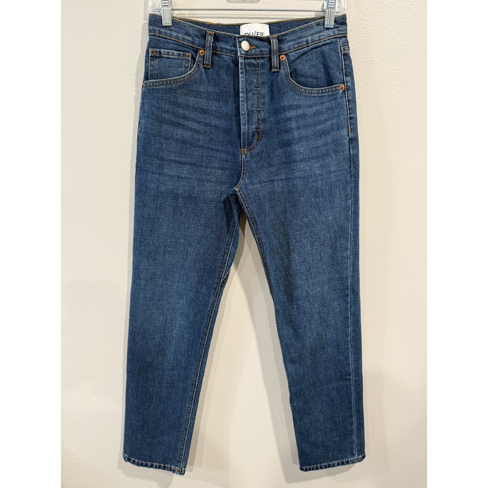 DUER Skinny Jeans Women's Size 27x29 Blue‎ Denim 5 Pocket Medium Wash Button Fly